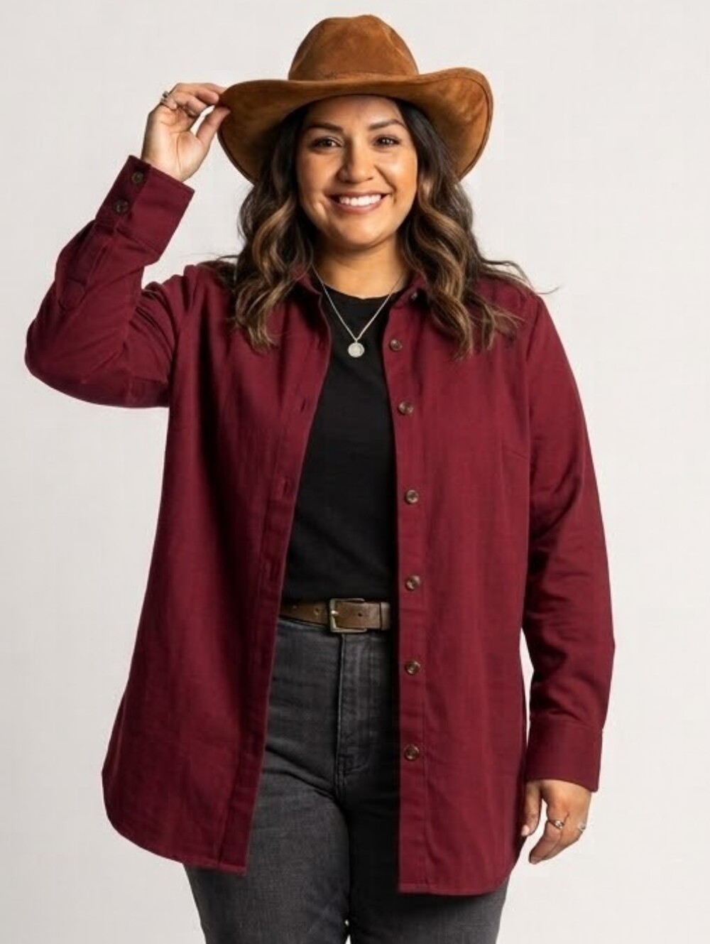 LuLaRoe 2X 3X Abigail Oversized Maroon Crimson Shacket Flannel Shirt Jacket EUC